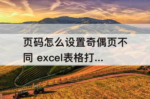 页码怎么设置奇偶页不同 excel表格打印页码怎么设置奇偶页不同