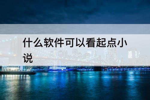 什么软件可以看起点小说