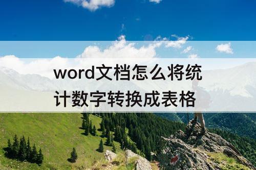 word文档怎么将统计数字转换成表格