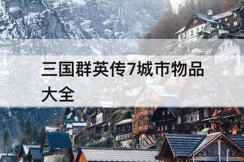 三国群英传7城市物品大全
