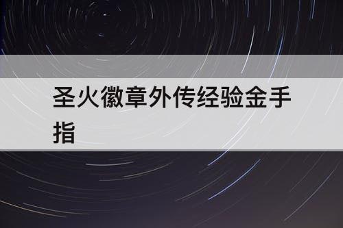 圣火徽章外传经验金手指
