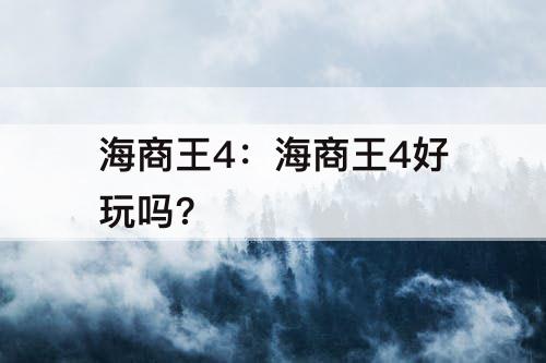 海商王4：海商王4好玩吗?
