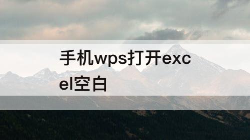 手机wps打开excel空白