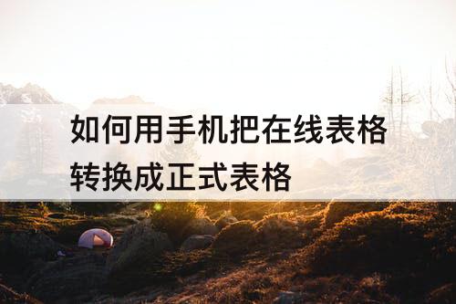 如何用手机把在线表格转换成正式表格