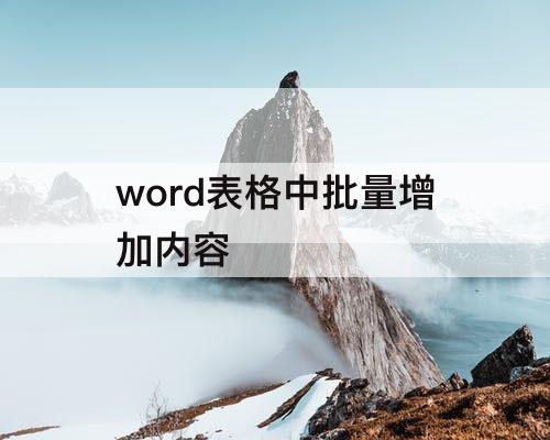 word表格中批量增加内容