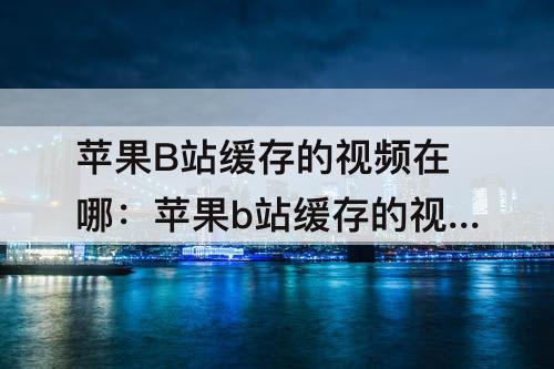 苹果B站缓存的视频在哪：苹果b站缓存的视频在哪个文件