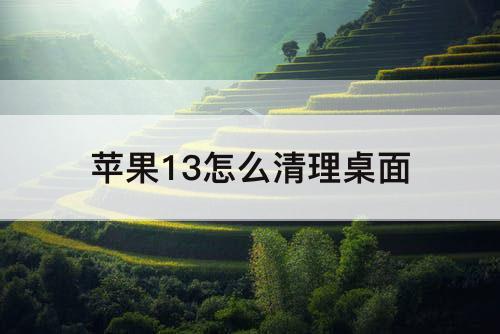 苹果13怎么清理桌面