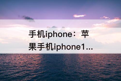 手机iphone：苹果手机iphone13promax大小